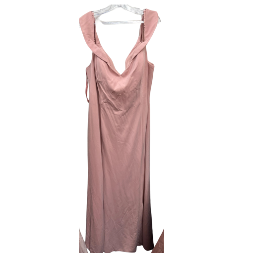 Kleinfeld Pink Satin Maxi Dress Plus Size 24 - Bridesmaid