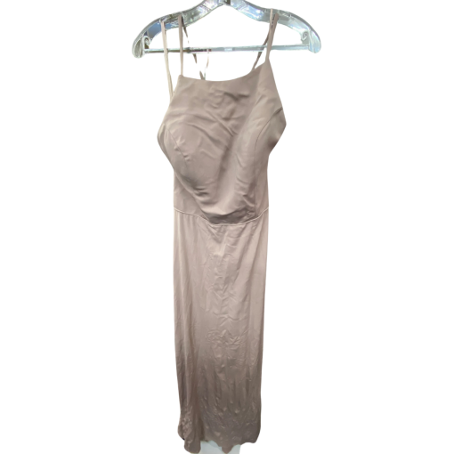 Kleinfeld Champagne Satin Gown Size 12 | Bridesmaid Dress