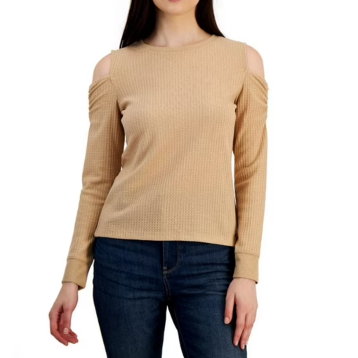 Tommy Hilfiger Beige Cold Shoulder Top XS - Women's Shirts