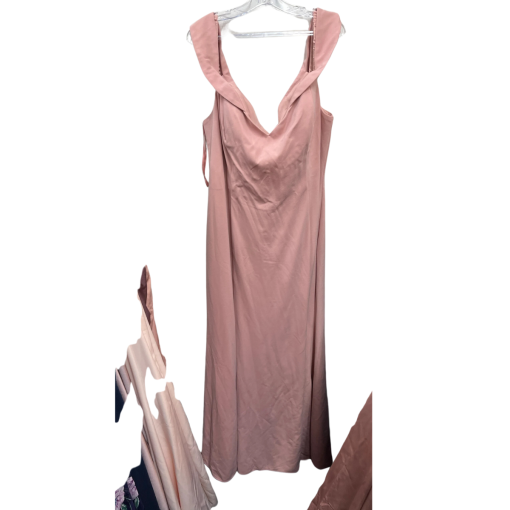 Kleinfeld Pink Satin Maxi Dress Size 18 - Bridesmaid Dress