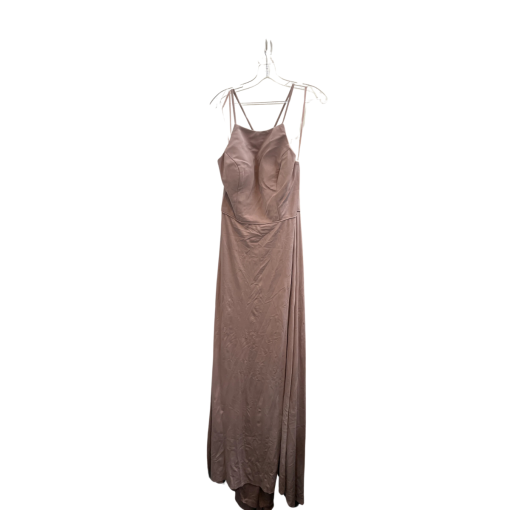 Kleinfeld Taupe Satin Bridesmaid Dress Size 12 - Wedding Gown