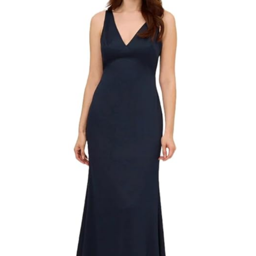 XSCAPE Navy V-Neck Mermaid Gown Size 8 - Formal Dress