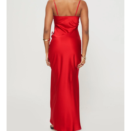 RATED PG Red Satin Maxi Dress - Size 4 - Women's Formal Wear - Image 2