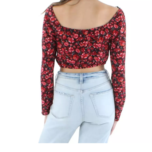 City Studio Red Floral Crop Top - XL - Women's Blouse - Image 2