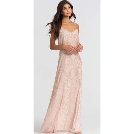 Kleinfeld Blush Beaded Maxi Dress Size 22 - Formal Gown