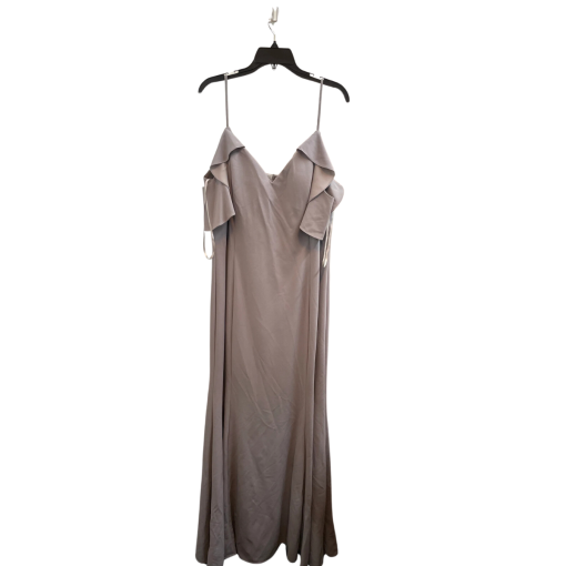 Kleinfeld Ruffle Maxi Dress, Taupe, Size 22, Bridesmaid Dress