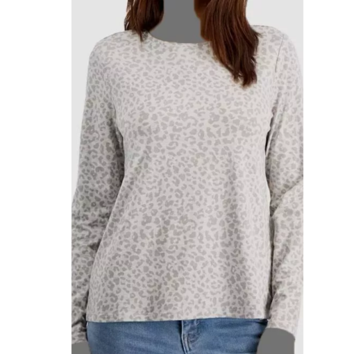 Style & Co Leopard Print Top - Gray - Size S - Women's Shirts