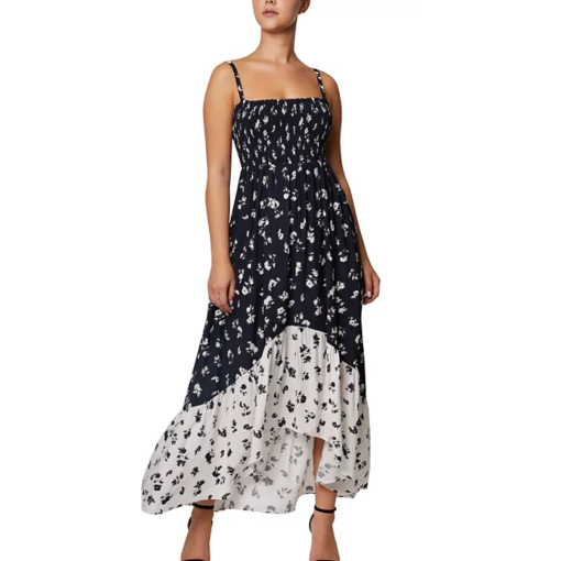 Laundry by Shelli Segal Floral Maxi Dress Black/White Size 6 - Dresses