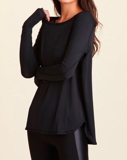 ALALA Black Raglan Long Sleeve Top - Size M - Workout Shirt