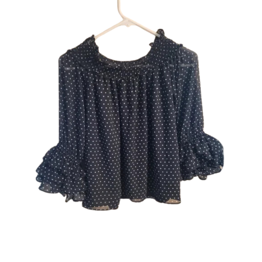 CeCe Navy Polka Dot Blouse - Size S - Women's Tops - Image 2