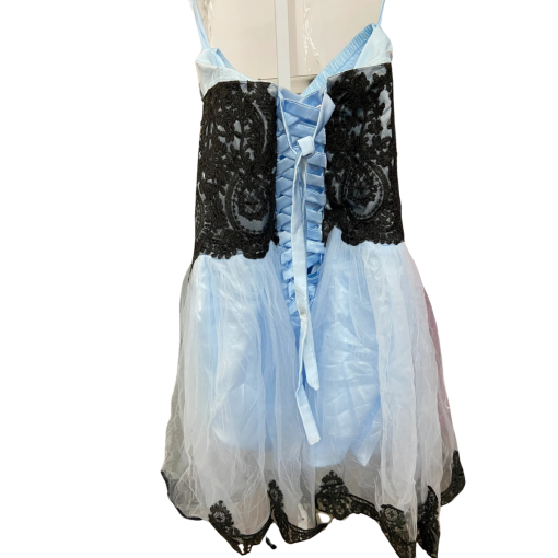 Black Lace Blue Dress - Party Dress - Size S - Image 2