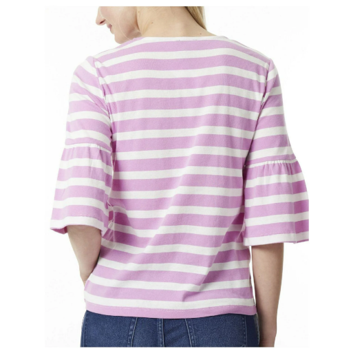 Jones New York Pink Striped Bell Sleeve Top - Women's L - Blouse