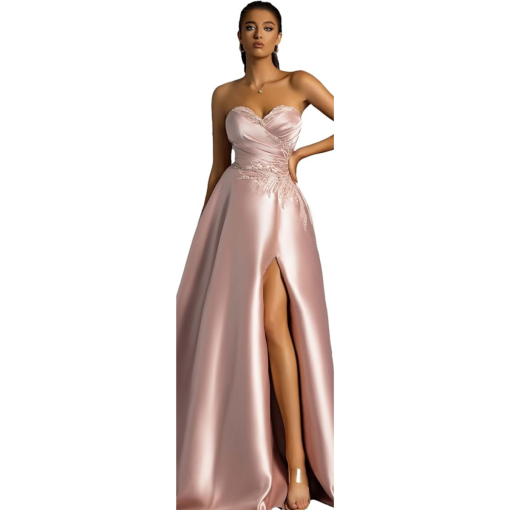 VIP Girl Pink Satin Prom Dress - Size M - Formal Gown