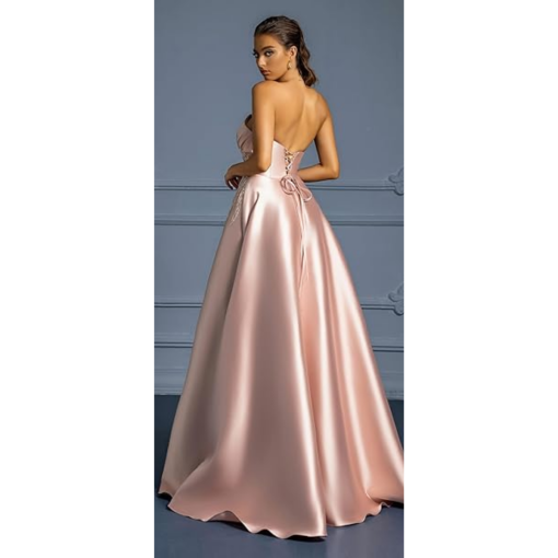 VIP Girl Pink Satin Prom Dress - Size M - Formal Gown - Image 2