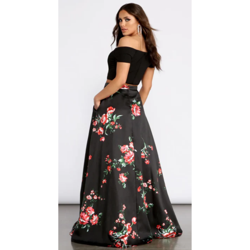 Windsor Black Floral 2-Piece Prom Dress - Size [Specify] - Gown - Image 2