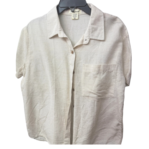 Passport XS Cream Linen Button Down Shirt - Women's Blouse