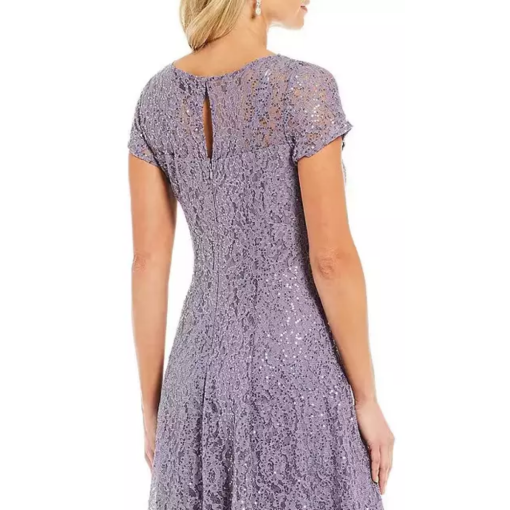 SL Fashions Lavender Lace Midi Dress Size 6 - Cocktail Dress - Image 2