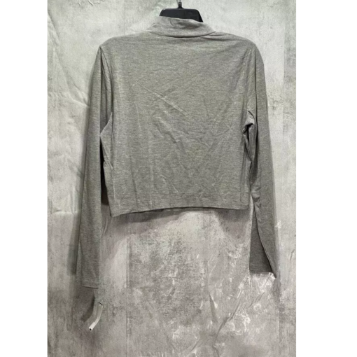 Kingston Gray Crop Top XL Long Sleeve Turtleneck Shirt - Image 2