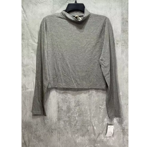 Kingston Gray Crop Top XL Long Sleeve Turtleneck Shirt