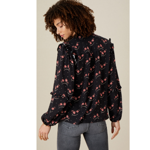 1.STATE Black Floral Blouse - Women's 2X - Button Down Top - Image 2