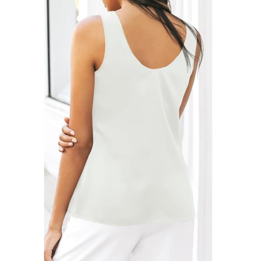 MSK White Satin Tank Top - Women's XL - Sleeveless Shirt - Image 2