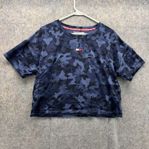 Tommy Hilfiger Camo Tee Blue XL Women's T-Shirt Top