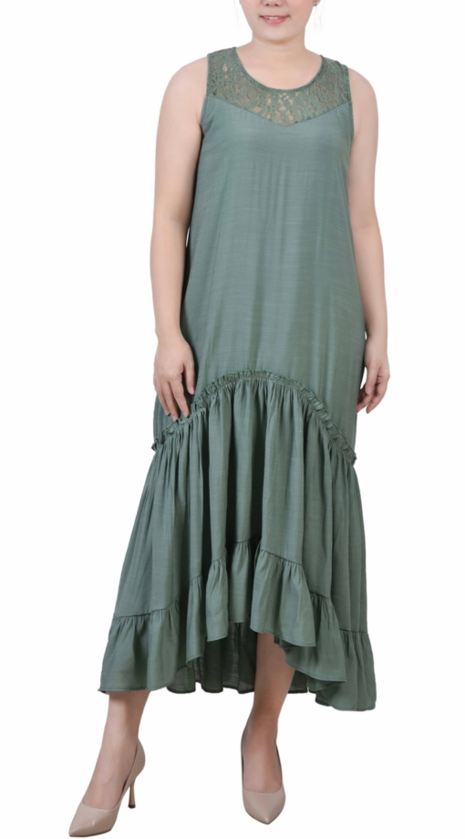 NY Collection Sage Green Maxi Dress Plus Size Women's Clothing