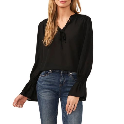 CeCe Black Blouse Size M - Women's Tops - Long Sleeve