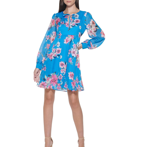 Kensie Blue Floral Mini Dress - Size 4 - Party Dress