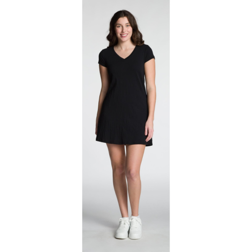 MNY Black V-Neck T-Shirt Dress - Size M - Women's Casual Dress