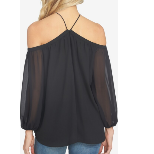 1.STATE Black Off-Shoulder Blouse Size 8 - Women's Tops - Image 2