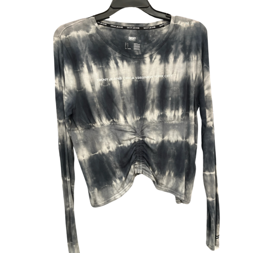 DKNY Jeans Tie Dye Long Sleeve Top - Gray - Size M - Women's Shirt