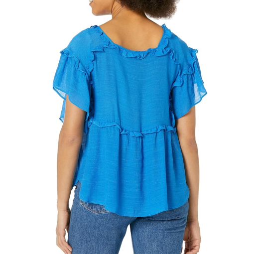 ZAC & RACHEL Blue Ruffle Top - Size S - Women's Blouse - Image 2