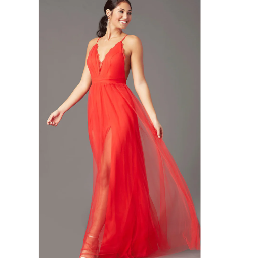 Promgirl Red Maxi Dress Size 8 - Prom Dresses