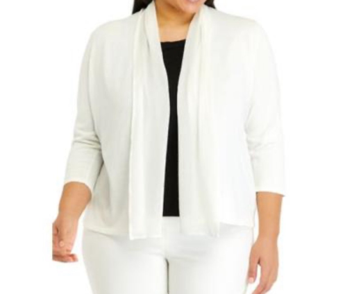 KASPER Plus White Cardigan Sweater 2X - Women's Knitwear