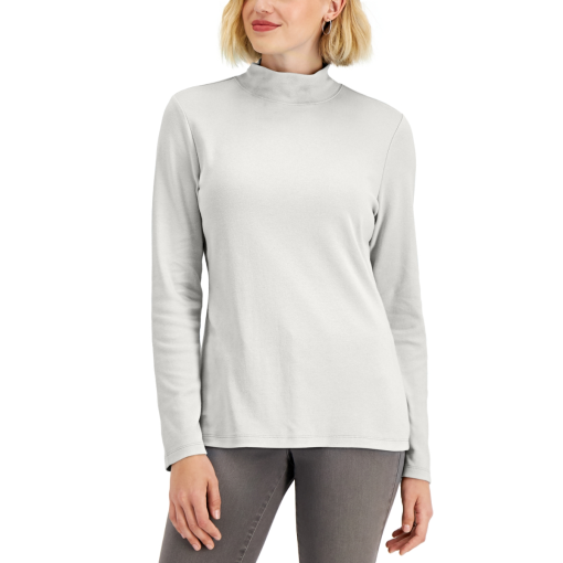 Karen Scott White Mock Neck Top - Size L - Women's Shirts