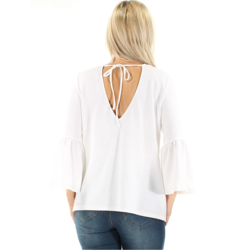 Kensie White Bell Sleeve Top - XS - Women's Blouse - Image 2