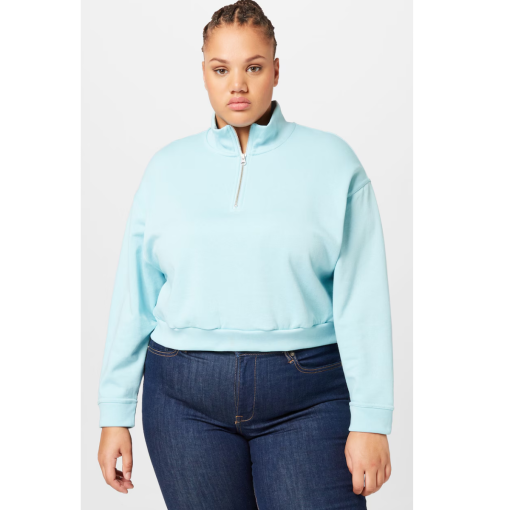 Levi's Plus Size Blue 1/4 Zip Sweatshirt - Women's Pullover