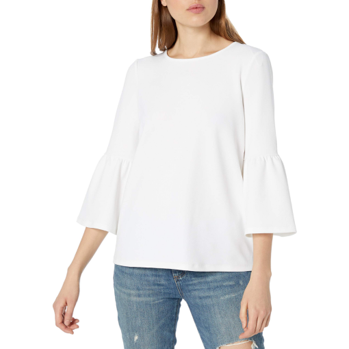 Kensie White Bell Sleeve Top - XS - Women's Blouse - Casual Wear