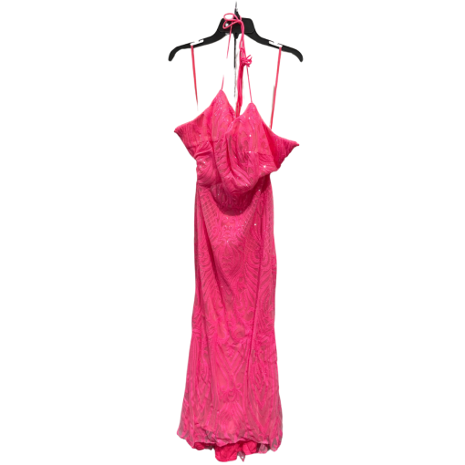 Promgirl Pink Sequin Halter Gown Size 8 - Prom Dress