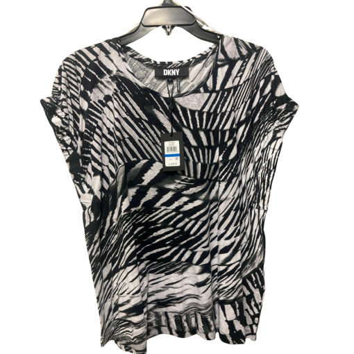 DKNY Black & White Zebra Print Tee XL - Women's T-Shirt