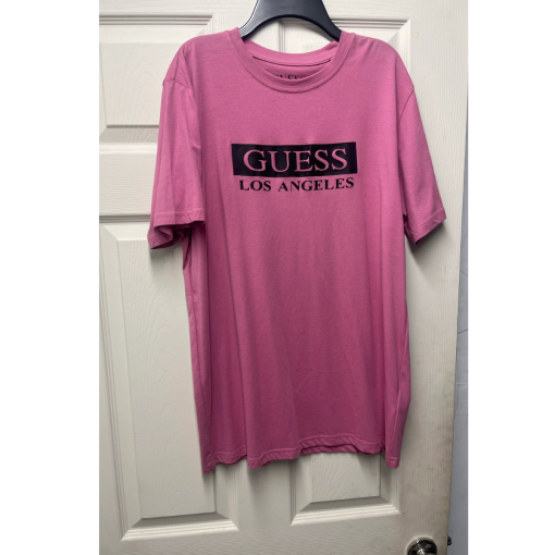 GUESS Pink T-Shirt - Large - Women's Graphic Tee