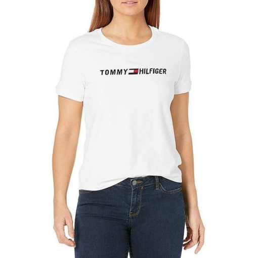 Tommy Hilfiger White T-Shirt Women's XXL Crew Neck Top