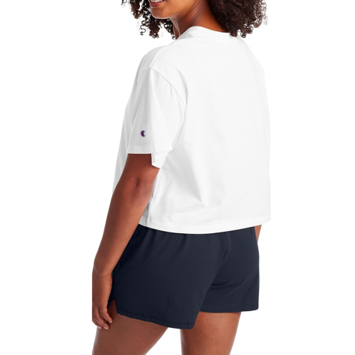 Champion Women's White Cropped Tee - XL - Athletic T-Shirt - Image 2