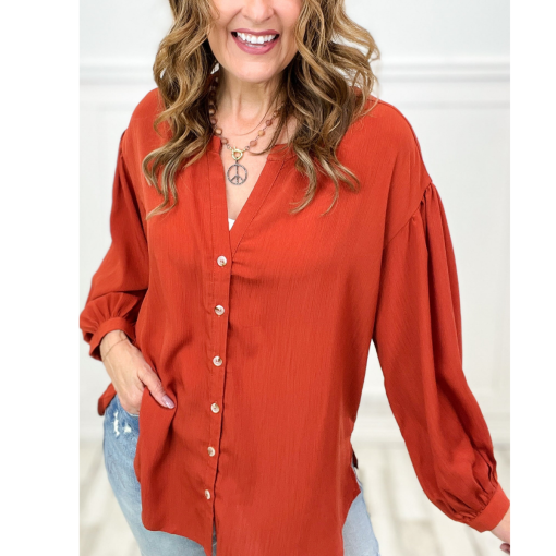 Nanette Lepore Rust Blouse Plus Size 2X | Women's Tops