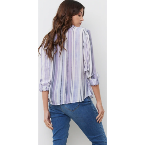 ZAC & RACHEL Purple Stripe Blouse - XL - Women's Tops - Image 2