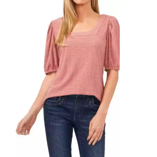 CeCe Pink Square Neck Top - Size S - Women's Blouses