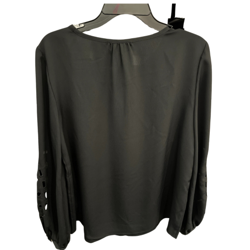 Investments Black Blouse Medium Long Sleeve Cutout Top - Image 2