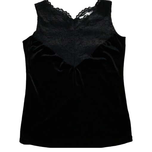 Calvin Klein Black Velvet Tank Top Small - Women's Tops