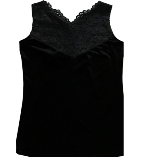 Calvin Klein Black Velvet Tank Top Small - Women's Tops - Image 2